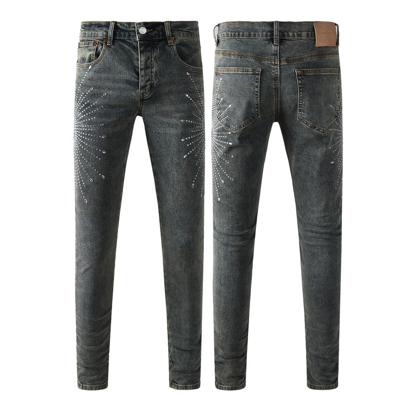 Purple Brand Crystal Diamond Jeans #9122